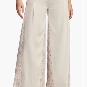 Lucky Brand Cream and Pink Wide Leg Jumpsuit